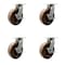 Service Caster 8'' Heavy Duty High Temp Phenolic Caster Set 4 Brakes 2 Swivel Locks, 4PK CRAN-KP92S830-PHRHT-SLB-BSL-2-SLB-2 - alternate 1